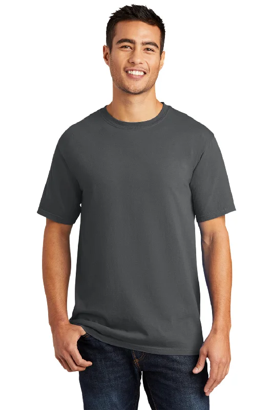 stylish short sleeve t-shirts for fitness enthusiasts -Port & Company Mens Beach Wash Short Sleeve Crewneck T-Shirt - Coal Grey