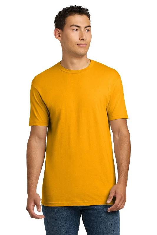 men’s classic short sleeve shirts for beach wear -Next Level Mens Fine Jersey Short Sleeve Crewneck T-Shirt - Gold