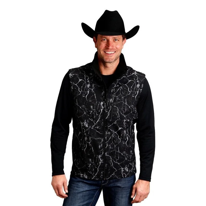 Men's elegant trench jackets-Stetson Western Vest Mens Hi-Tech Softshell Black 11-097-0782-7034 BL