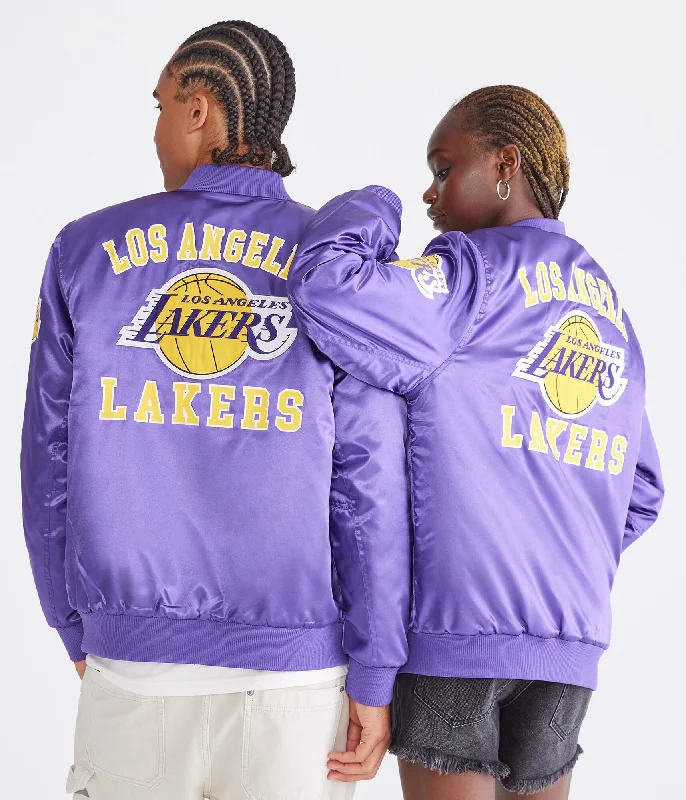 Men's bold bomber jackets-Aeropostale Los Angeles Lakers Bomber Jacket