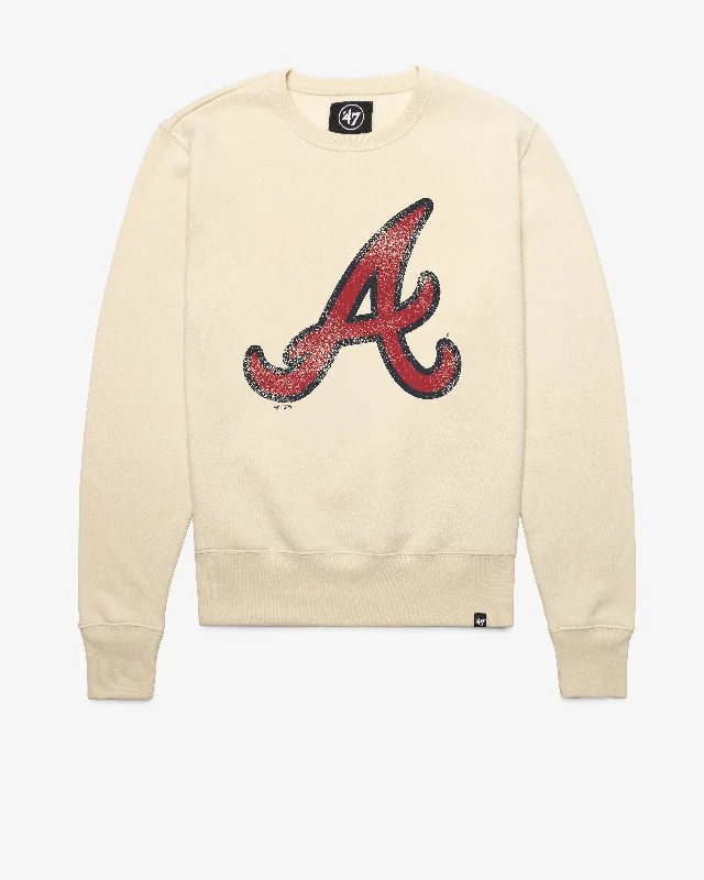 Hoodie for outdoor lounging men-ATLANTA BRAVES D IMPRINT '47 HEADLINE CREW