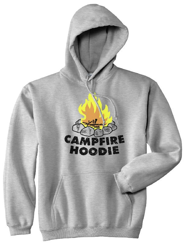 Hoodie with urban design men-Campfire Hoodie Funny Happy Camper Summer Camping Outdoor Hooded Sweatshirt