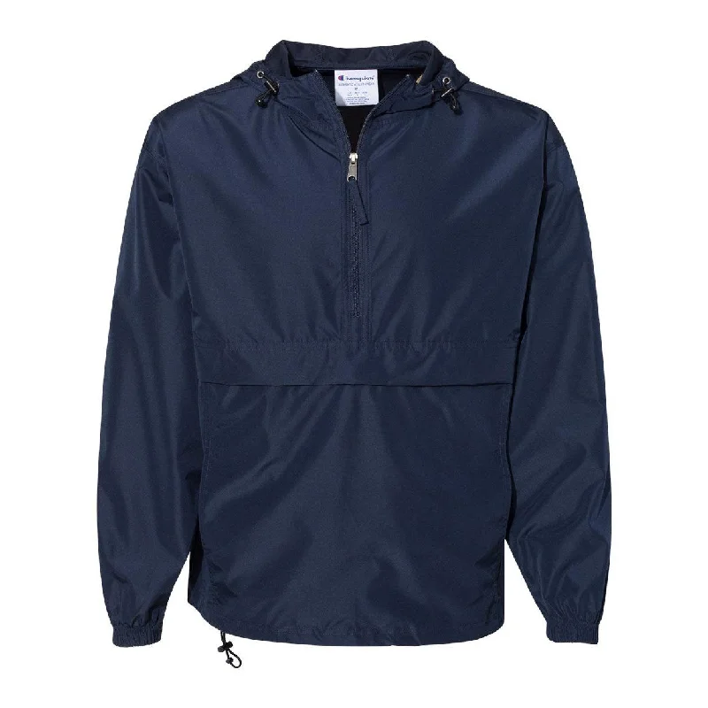 Men's sleek rain jackets-Champion Packable Quarter-Zip Jacket