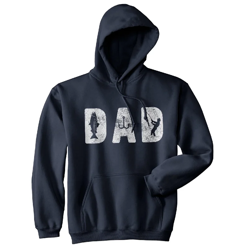 Hoodie for evening workouts men-Dad Fishing Unisex Hoodie Funny Father's Day Fisherman Boating Graphic Novelty Hooded Sweatshirt