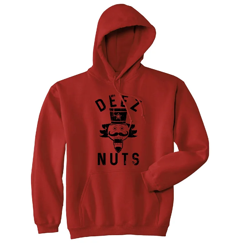 Hoodie with bold logo men-Deez Nuts Hoodie Funny Christmas Party Nutcracker Hilarious Offensive Xmas Joke