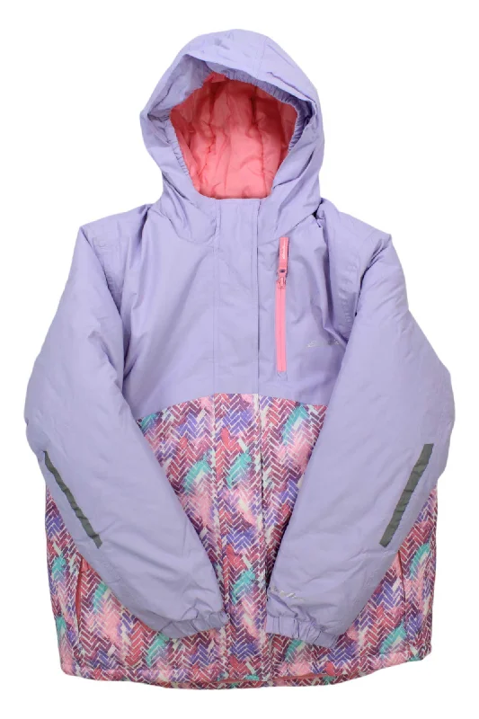 Men's moisture-wicking windbreaker jackets-Eddie Bauer Girls' Powder Search 3-In-1 Jacket