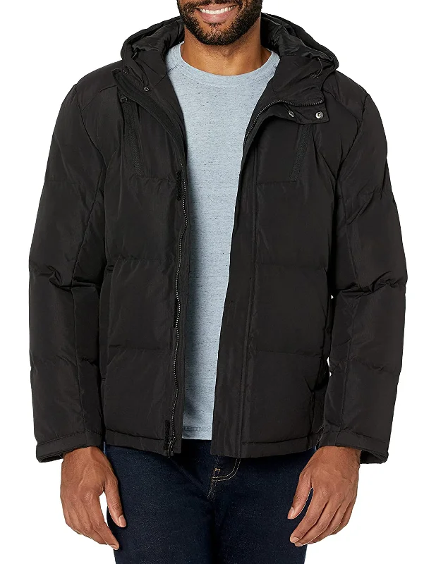 Men's hooded rain jackets-HFX Men's Hooded Jacket with Zipped Chest Pockets, Water and Wind Resistant