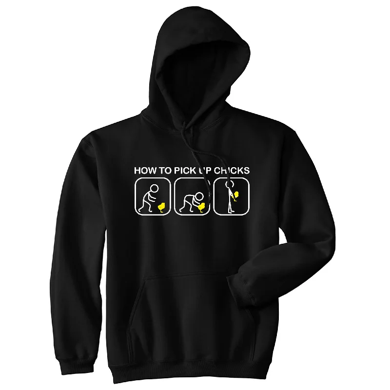 Men’s premium black hoodie-How to Pick Up Chicks Unisex Hoodie Funny Easter Sunday Gift Hooded Sweatshirt