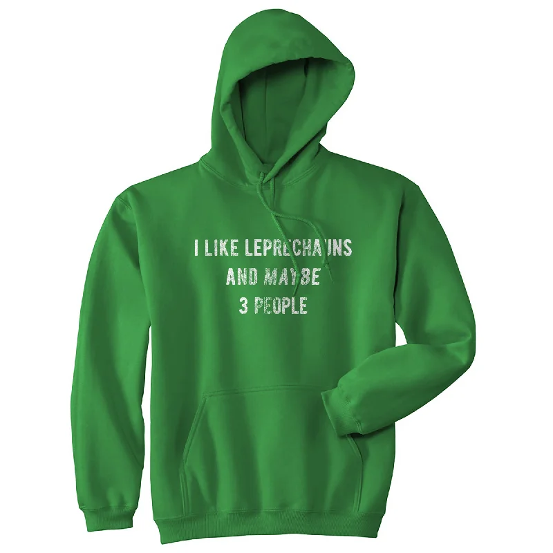 Men’s premium navy hoodie-I Like Leprechauns and Maybe 3 People Hoodie Funny Sarcastic St Patricks Day Outfit Graphic Novelty Shirt