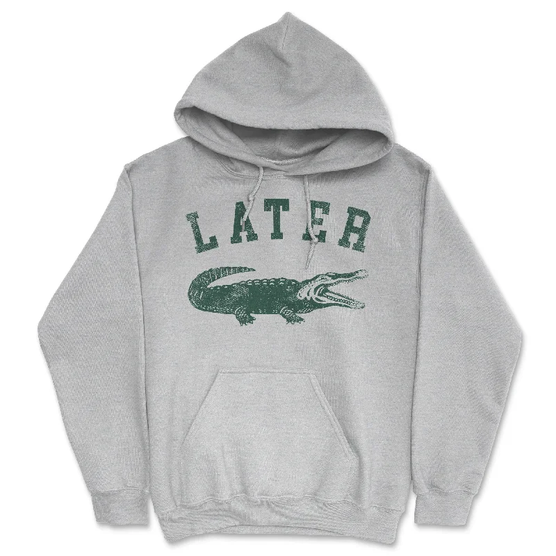 Hoodie with contrast stitching men-Later Alligator Hoodie