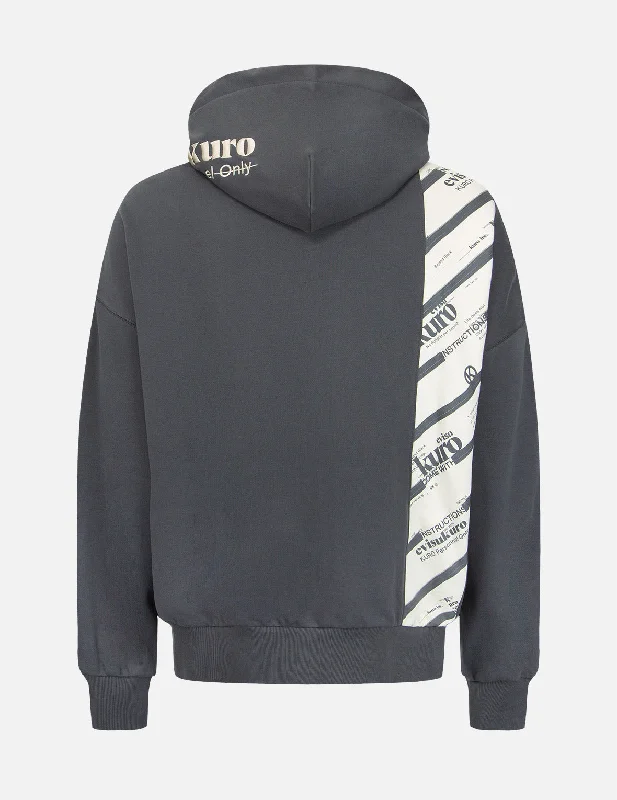 Hoodie with bold drawstrings men-Logo Printed Pannel Hoodie