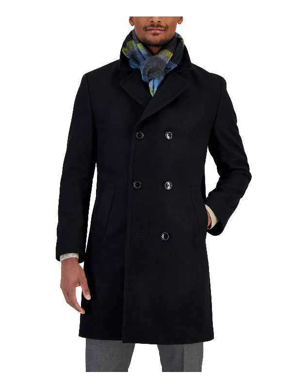 Men's polar fleece jackets-Mens Classic fit Double Breasted Pea Coat