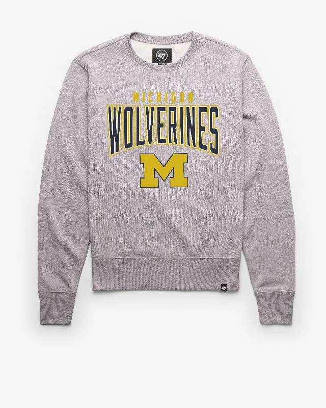 Men’s durable gym pullover-MICHIGAN WOLVERINES TEAM ELEMENTS ARCH '47 HEADLINE CREW