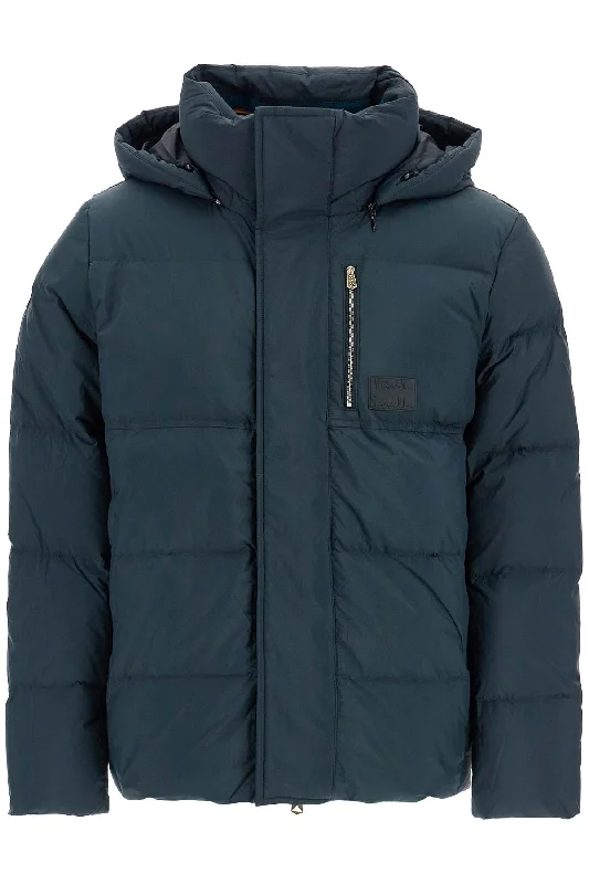 Men's structured trench jackets-Paul Smith Men's Removable Hooded Down Jacket