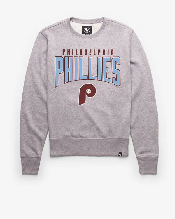 Hoodie for morning outings men-PHILADELPHIA PHILLIES COOPERSTOWN TEAM ELEMENTS ARCH '47 HEADLINE CREW