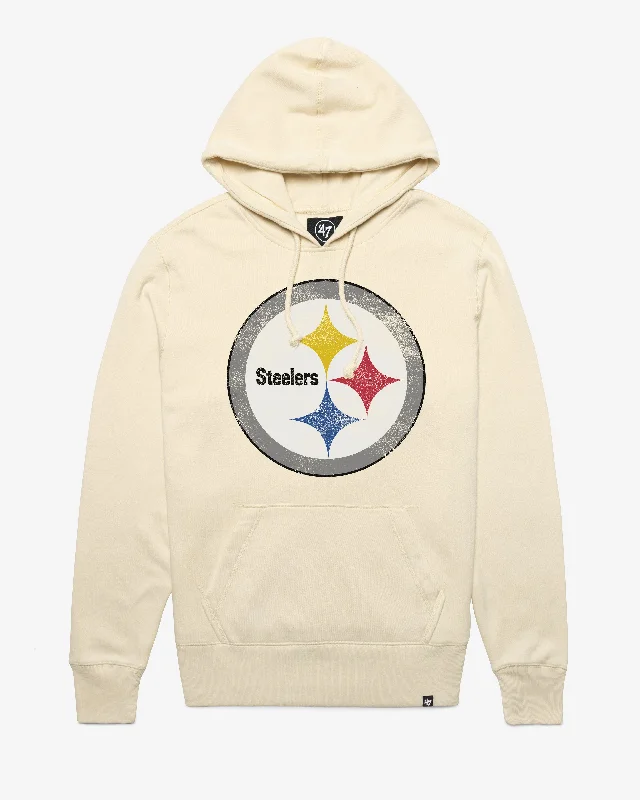 Men’s premium white hoodie-PITTSBURGH STEELERS D IMPRINT '47 HEADLINE HOOD