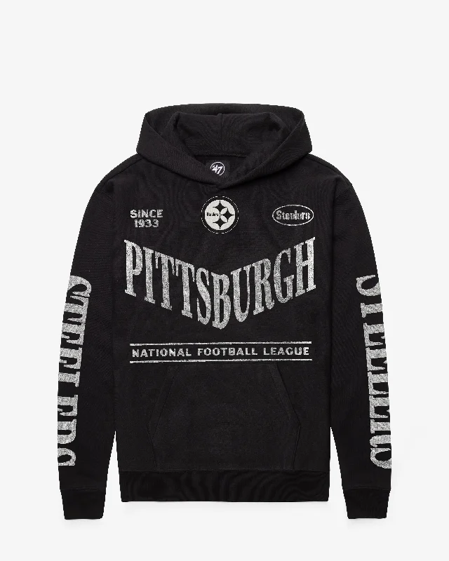 Hoodie for evening runs men-PITTSBURGH STEELERS GRINDSTONE '47 FOUNDATION HOOD