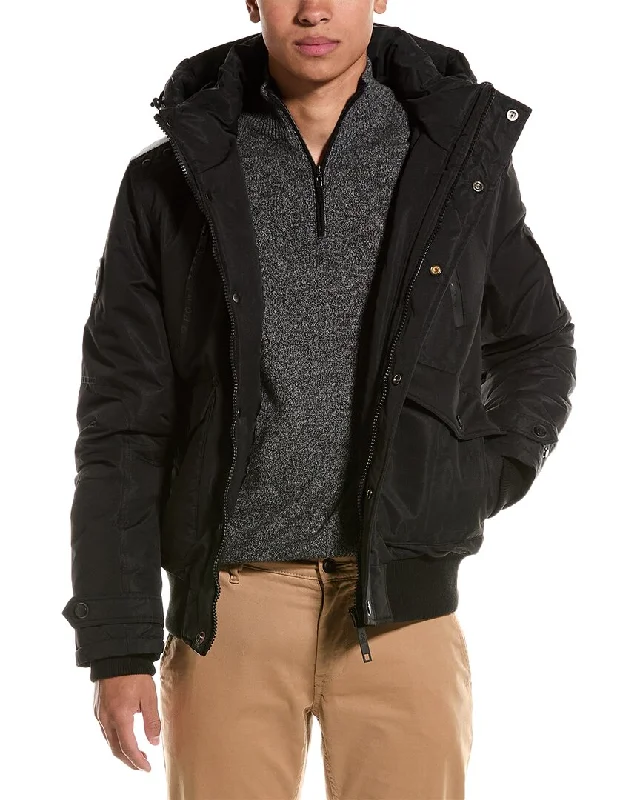 Men's plush quilted jackets-Point Zero Mpro Coated Bomber Jacket