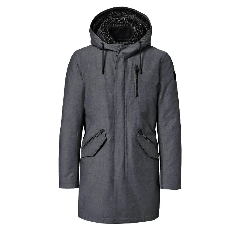 Men's tailored trench jackets-Porsche Design Men's D. Heather Grey-Black Parka