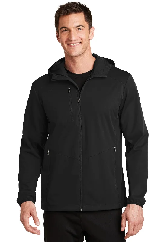 Men's modern trench jackets-Port Authority Men's Active Hooded Soft Shell Jacket. J719