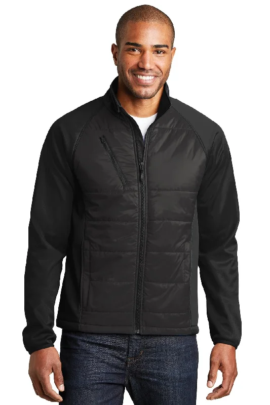 Men's thick puffer jackets-Port Authority Men's Hybrid Soft Shell Jacket. J787