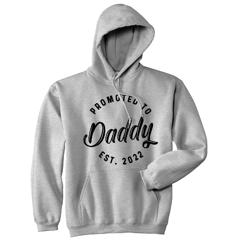 Hoodie with retro accents men-Promoted To Daddy 2022 2023 2024 Unisex Hoodie Funny New Family Father Hooded Sweatshirt