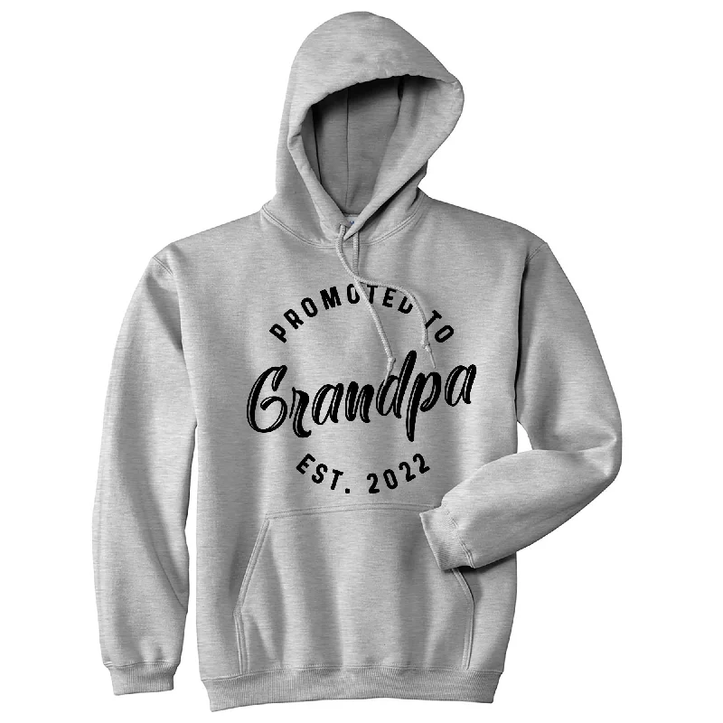 Men’s durable pullover hoodie-Crazy Dog Promoted To Grandpa 2024 2023 2022 Unisex Hoodie Family Announcement Hooded Sweatshirt