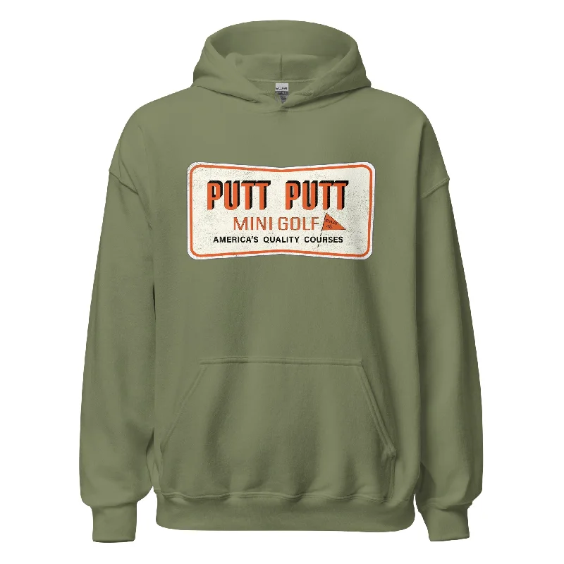 Men’s slim gym hoodie-Putt Putt Vintage Hoodie - Old School Mens & Womens Graphic Sweatshirt