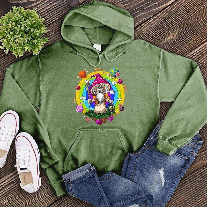 Men’s durable gym hoodie-Rainbow Mushroom Man Hoodie