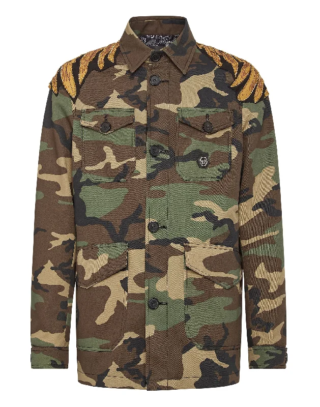 Men's striped bomber jackets-Safari cotton Jacket camo Golden Eagle