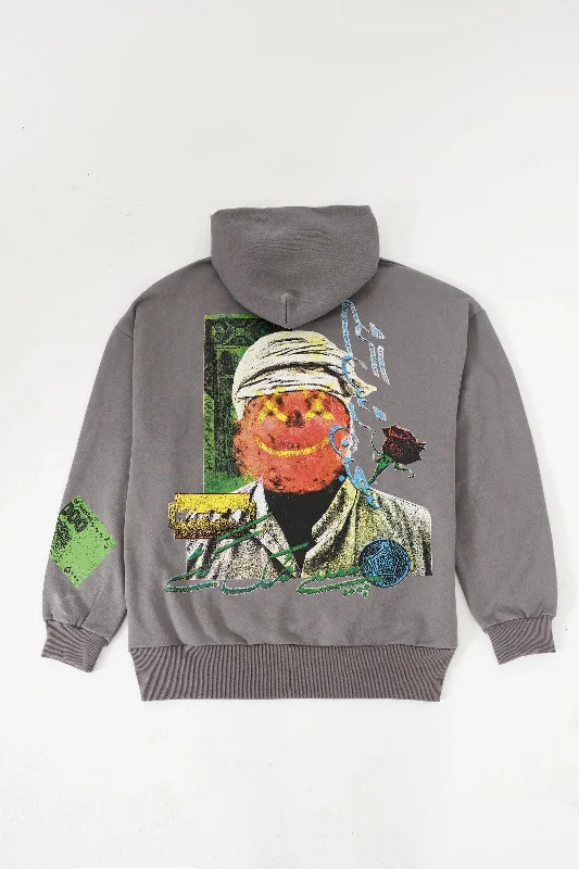 Men’s everyday zip hoodie-"SAJAN RUS GAYE" SMOKE GREY HOODIE