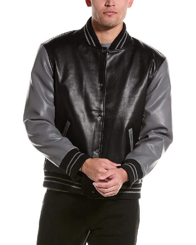 Men's warm quilted jackets-Slate & Stone Varsity Jacket