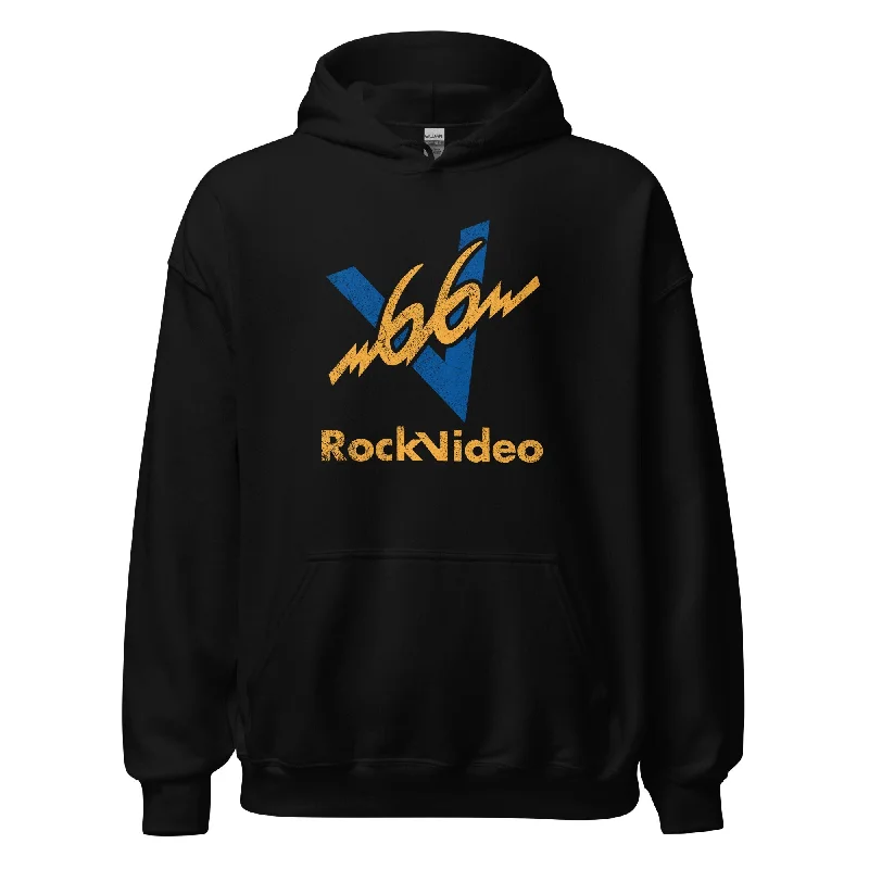 Hoodie for morning vibes men-V66 Rock Video Hoodie - Vintage Boston Music Sweatshirt