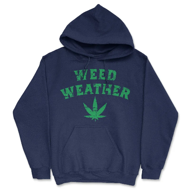 Hoodie with retro logo men-Weed Weather Hoodie