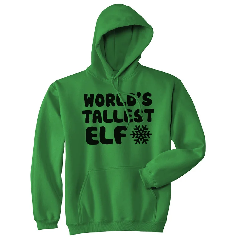 Hoodie for casual chill men-Worlds Tallest Elf Funny Christmas Vacation Hoodie Hilarious Cool Joke Sweater