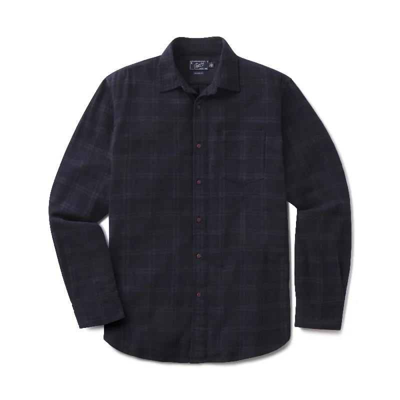 trendy short sleeve shirts with bold graphics -Arcadian Plaid Shirt - Blue Navy