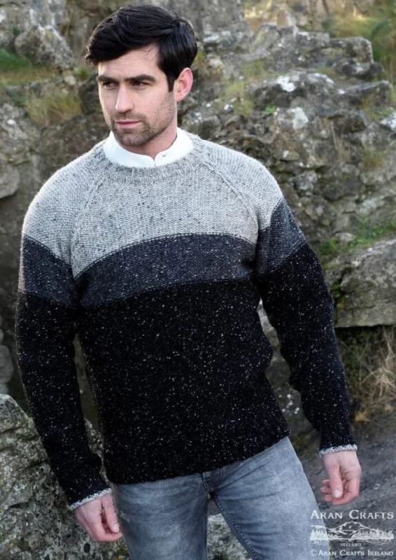 Aran Crafts Three Tone Donegal Sweater