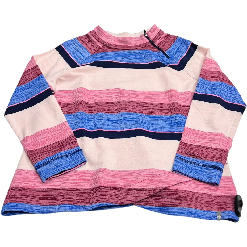 cool short sleeve shirts for summer -Athletic Sweatshirt Collar By Talbots In Blue & Pink, Size: Petite L