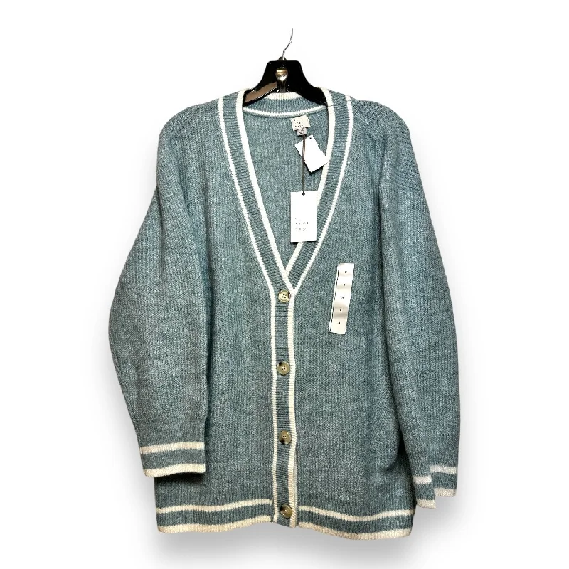 stylish short sleeve shirts for weekend wear -Cardigan By A New Day In Blue, Size: M