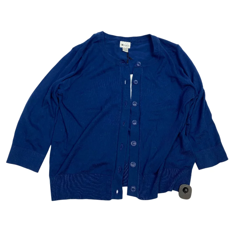 affordable short sleeve shirts for summer travel -Cardigan By Stylus In Blue, Size: L