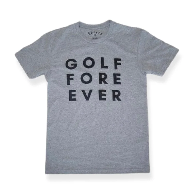 classic short sleeve polo shirts for men -GOLF FORE EVER Tshirt Heather Gray