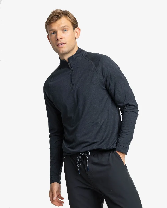 Cruiser Heather Quarter Zip Pullover- Caviar Black