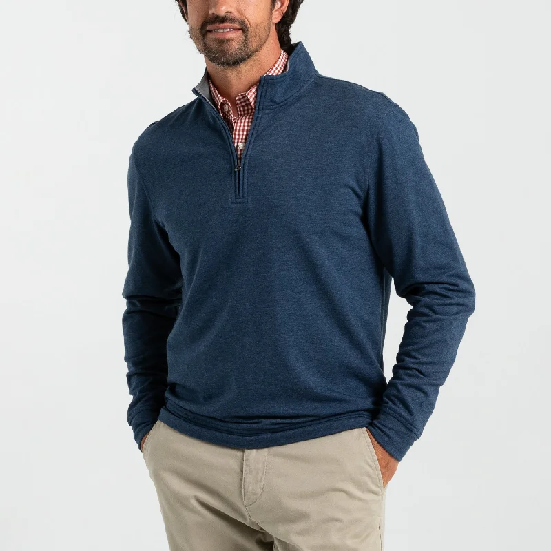 Dunmore 1/4 Zip Pullover- Royal Navy Heather