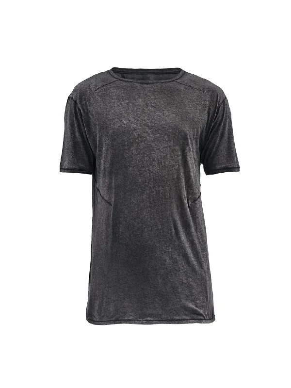 men’s printed short sleeve shirts with logos -elosu tee cold dyed grey