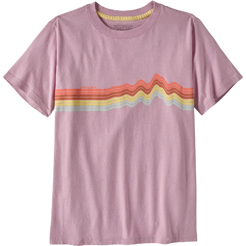 trendy short sleeve shirts with bold graphics -Youth Ridge Rise Stripe T-Shirt