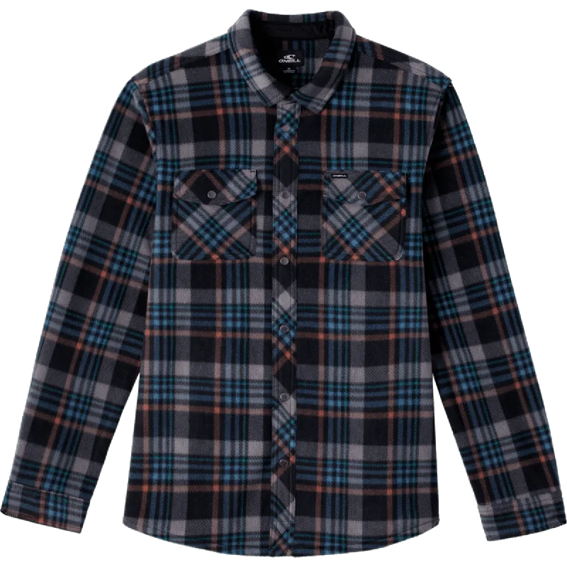 men’s classic printed short sleeve shirts -Men's Glacier Plaid Superfleece