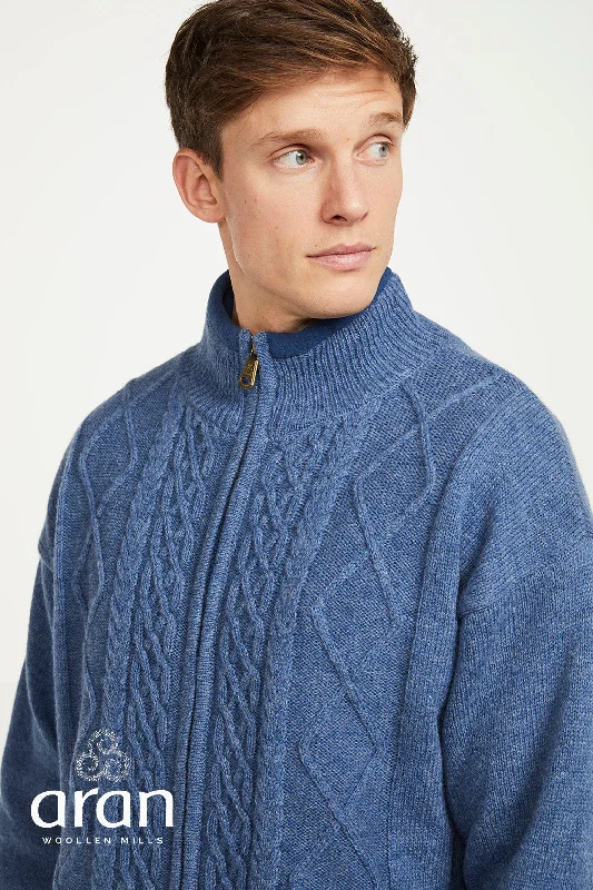 Lined Shetland Full Zip Cardigan with Fleece Collar