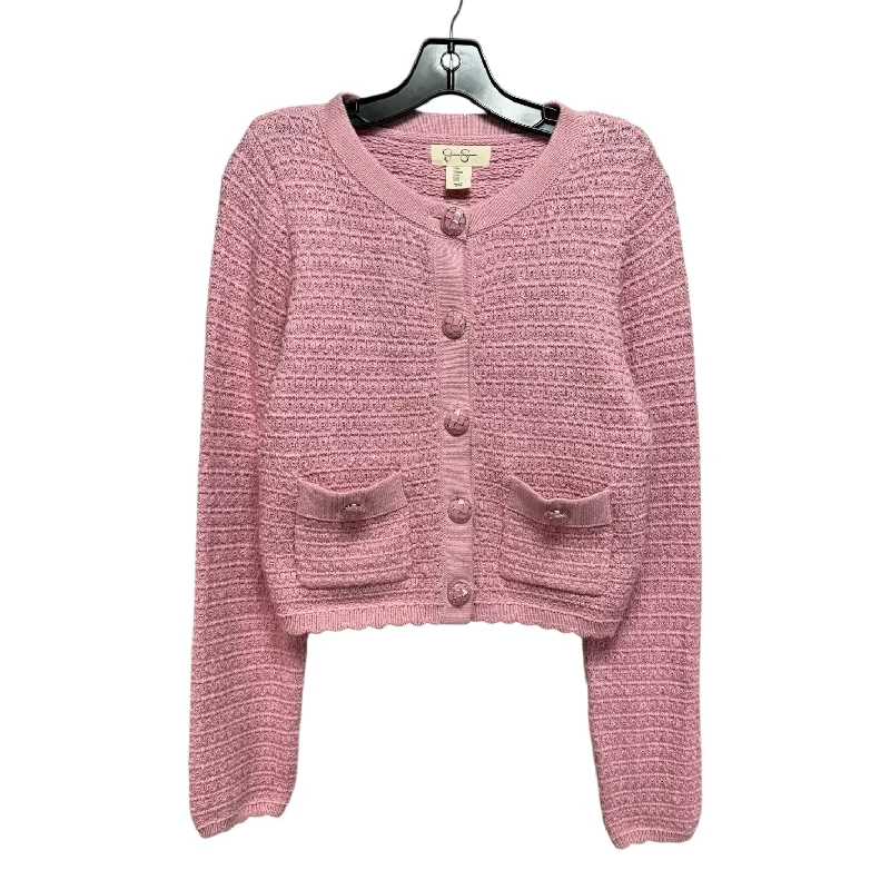 affordable short sleeve shirts for hot weather -Sweater Cardigan By Jessica Simpson In Pink, Size: M