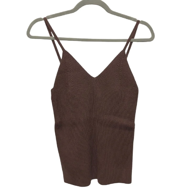 affordable short sleeve shirts for hot weather -Top Sleeveless By Gap In Brown, Size: M