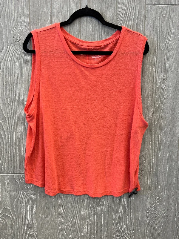 trendy summer short sleeve shirts for men -Top Sleeveless By Gap In Orange, Size: Xl